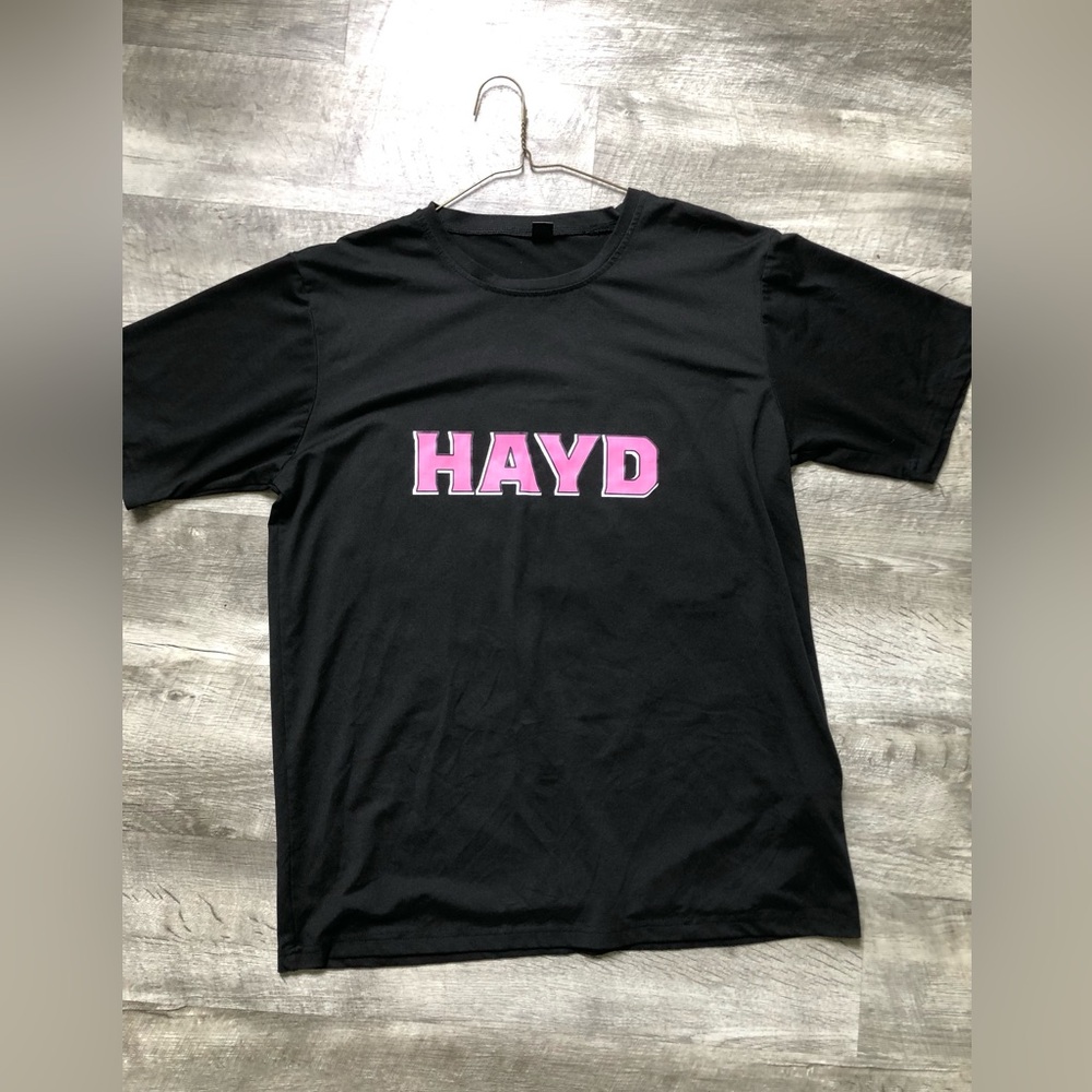 Black Tee with Pink HAYD Logo